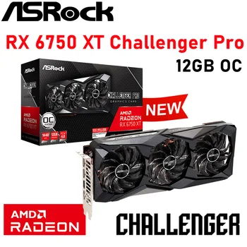 RX 6750 XT GPU ASRock RX 6750 XT Challenger 12G OC 6750XT Grafikas GDDR6 192-Bit PCI Express 4.0 Desktop AMD, Video Karte, 7nm Jaunas