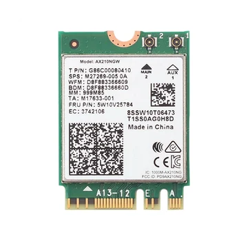 AX210 AX210NGW Tīkla Karte M. 2 NGFF 2.4 Ghz/5G WI-FI 6E 2400Mbps WiFi Karte, 802.11 Ax Bluetooth 5.2 WiFi Adapteri