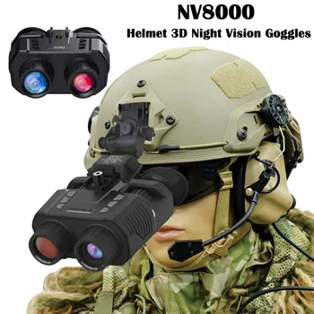 NV8000 3D Infrasarkano Nakts Redzamības Binokļus Teleskopu Profesionālā HD 1080P Galvas Stiprinājums Kamerai Medību Tūrisma Taktiku Ieplests