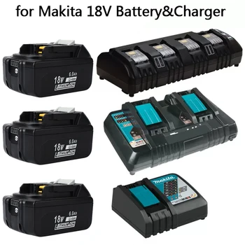 18V, Makita 6Ah Uzlādējams elektroinstrumenti Akumulators 18V, makita Akumulatoru ar LED Nomaiņa LXT BL1860B BL1860 BL1850 3A Lādētāju