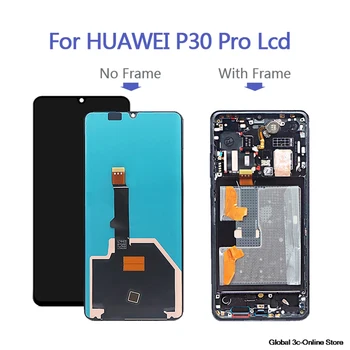 Par Huawei P30PRO LCD Huawei P30 Pro šķidro kristālu Displejs LCD Ekrāna Pieskarieties Digitizer Montāža VOG-L 29 Sākotnējā Super AMOLED