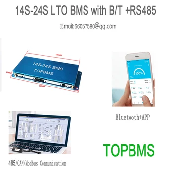 TOPBMS LTO 20S 21S 22SS 48V 40A 80A 100A 150A Bluetooth RS485 NTC Litija Titanāta Akumulatora 2.3 2.7 V V