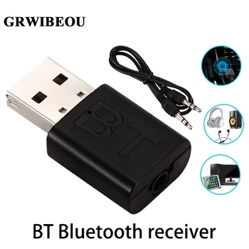 GRWIBEOU Jaunu USB Bezvadu Bluetooth 5.0 Uztvērējs Adapteris 3,5 mm USB AUX Audio Mono Mūzikas Uztvērējs auto TV austiņas skaļruņi