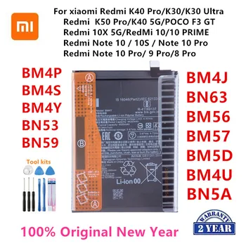 100% Oriģinālā BM4P BM4S BM4Y BN53 BN59 BM4J BN63 BM56 BM57 BM5D BM4U BN5A Akumulatoru Xiaomi Redmi K50 Pro/K40 5G/K40 Pro/K30
