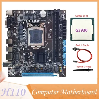 H110 Datoru Mātesplati Atbalsta LGA1151 6/7 Paaudzes CPU DDR4 RAM+G3930 CPU+Switch Kabelis+Thermal Grease