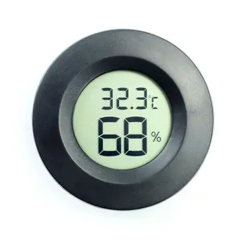 Apaļā Elektronisko Termo-Higrometru, Mini LCD Digitālais Termometrs Rāpuļi Akvāriju Foto Instrumentu Dubultā Poga