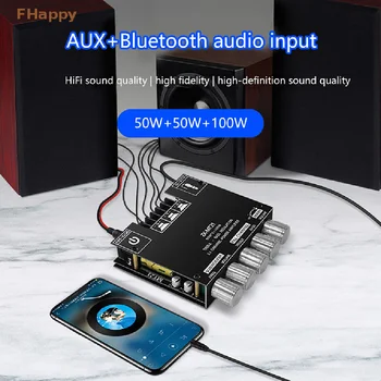 1Pc ZK-MT21 2x50W+100W 2.1 Kanālu Bluetooth 5.0 Subwoofer Digitālo Jaudas Pastiprinātāju Valdes AUX 12V 24V Audio Stereo Mājas