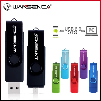 WANSENDA OTG USB Flash Diska Rotācijas Pildspalvu Diska 256 GB 128GB 64GB, 32GB 16GB USB Pendrive Atmiņas karti Android Mobilo / GAB