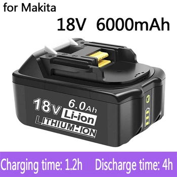 Oriģināls 100% akumulatora nomaiņa litija jonu Makita18V 6 Ah uzlādējams ar uzlādes līmeņa LED indikators jauda rīku LXT