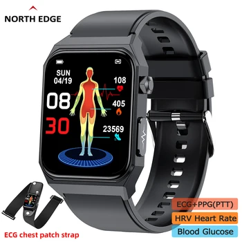 ZIEMEĻU MALU 1.9 collu Vīriešu Smart Skatīties EKG+PPG Sirds ritma Josta Monitors Asins Glikozes Spiedienu Skābekļa Ķermeņa Tempearture Smartwatch