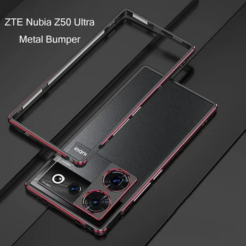 Modes Buferi Gadījumā ZTE Nubia Z50 Ultra Luksusa Alumīnija Metāla Tālrunis Rāmis Nubia Z50 Ultra Metāla Objektīva Aizsargs Lietā