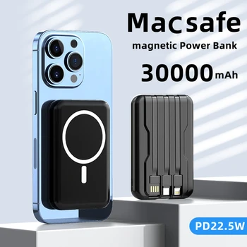 30000mAh FD20W Ātru Lādētāju Magsafe Magnētisko Bezvadu Jauda Banka Xiaomi iPhone 14 13 Portatīvo Ārējo Autonoma Akumulators