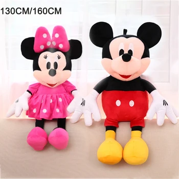 130-160cm Disney Mickey Mouse Kroku Svārki Minnie Pildījumu Plīša Rotaļlieta Karikatūra Princese Kokvilnas Lelle Bērniem Meitene Jaunā Gada Dāvanu